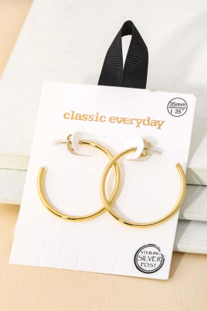Smooth 25mm Open Hoop Earrings