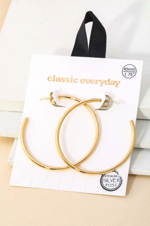 Smooth 45mm Open Hoop Earrings