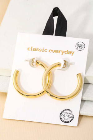 Thick 35mm Open Hoop Earrings