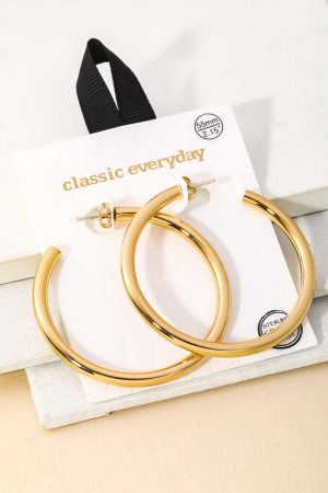 Thick 55mm Open Hoop Earrings