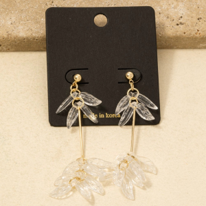 Acrlyic Leaves Bar Dangle Earrings