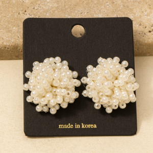 Pearl Cluster Dome Stud Earrings