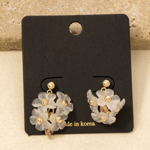 Multi Resin Flower Clutter Drop Earrings