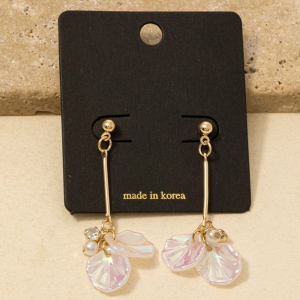 Floral Petal Leaf Dangle Earrings