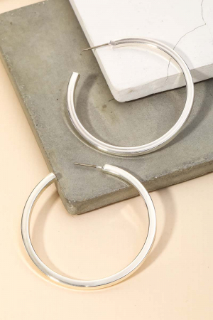 Thin Metallic Open Hoop Earrings