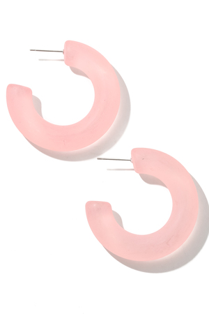 Round Matte Resin Hoop Earrings