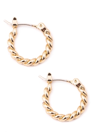 Twisted Metallic Latch Hoop Earrings