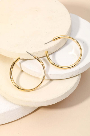 Open Metallic Hoop Earrings