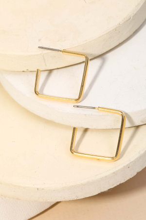 Square Open Hoop Earrings