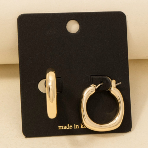 Smooth Edged Huggie Hoop Earrings