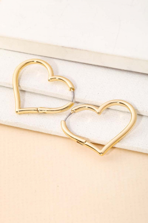Smooth Heart Hoop Earrings