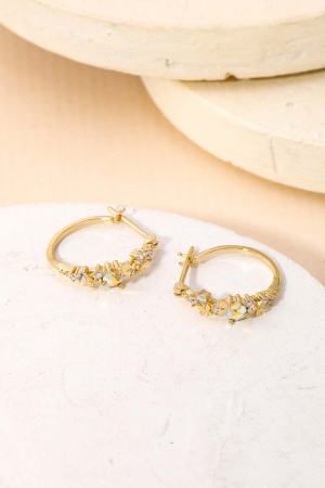 Butterflies Rhinestone Smooth Huggie Earrings