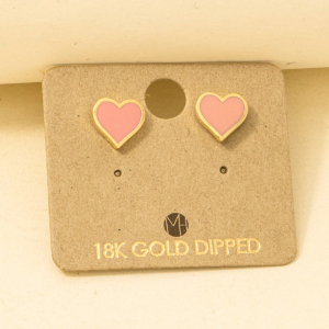 Enamel Mini Heart Stud Earrings