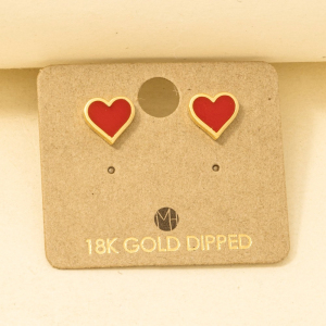 Enamel Mini Heart Stud Earrings