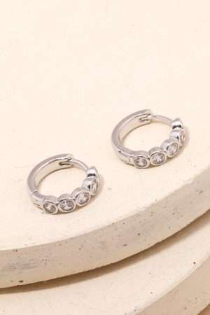 Small Round Studded Huggie Earrings