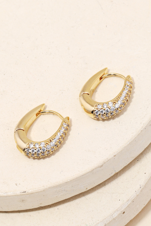 Pave Small Huggie Earrings
