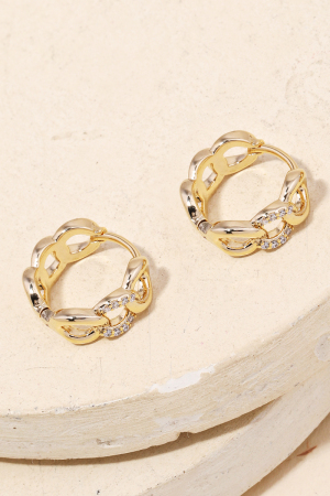 Mini Chain Link Huggie Earrings