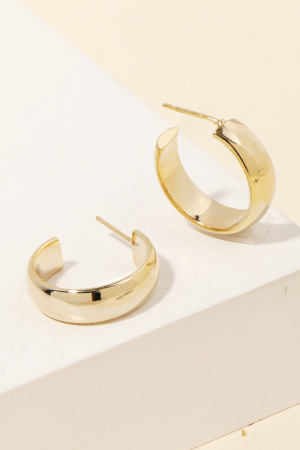 Metallic C Hoop Earrings
