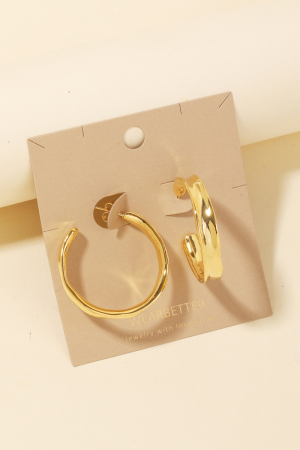 Warped Metallic Hoop Earrings
