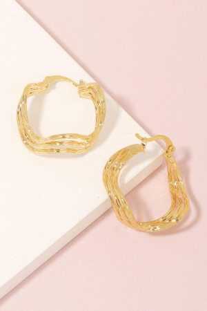 Warped Pincatch Hoop Earrings