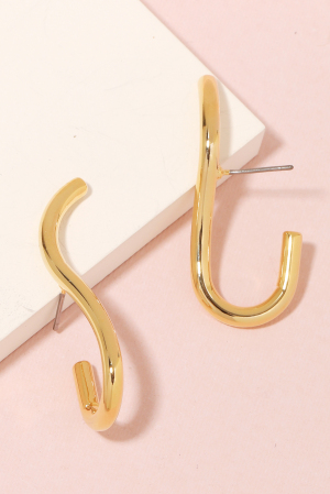 J Shape Post Earrings