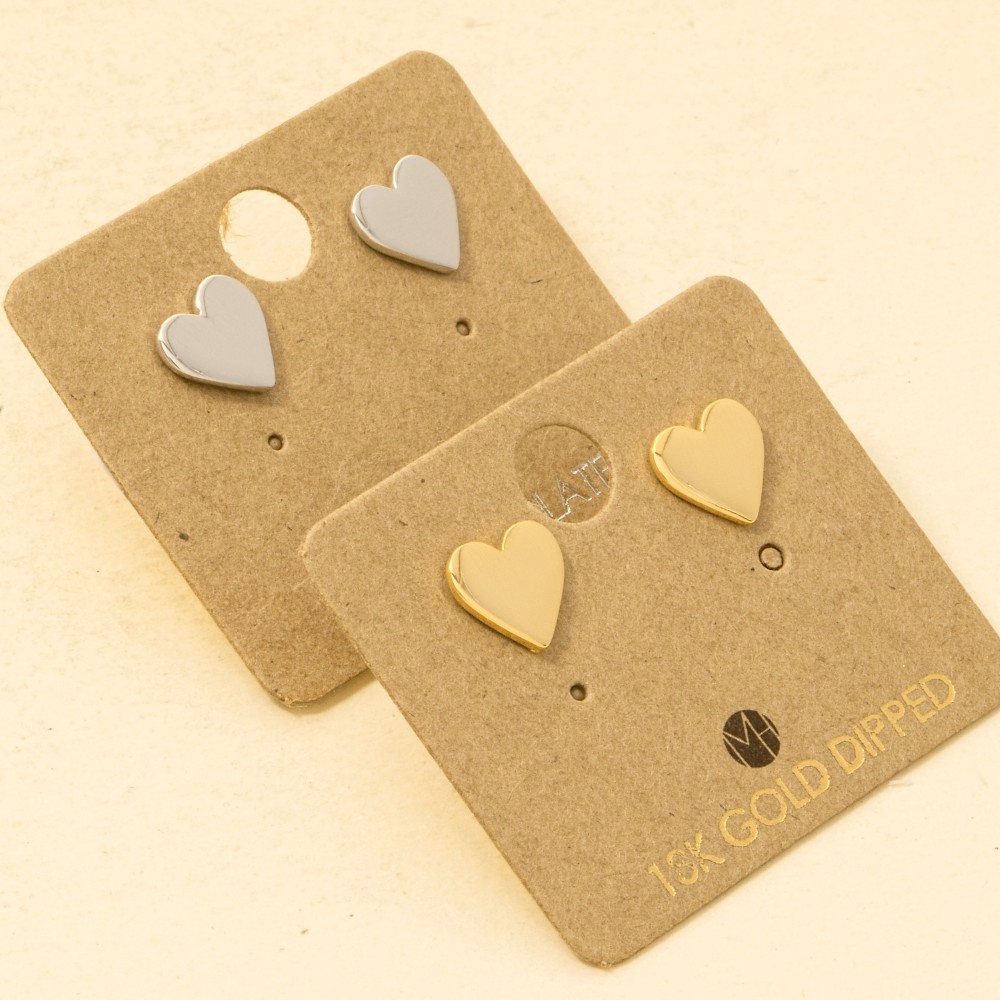 Gold Dipped Polished Mini Stud Earrings