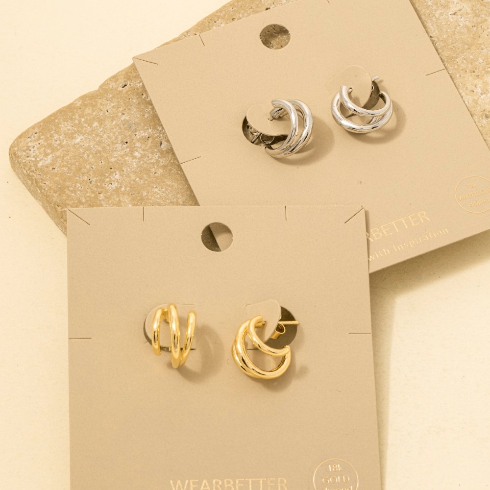 Mini Three Layered Hoop Earrings