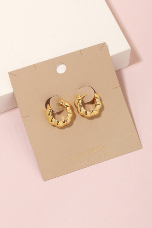 Metallic Braided Latch Hoop Earrings