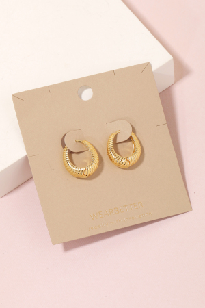 Metallic Braided Oval Latch Hoop Earrings