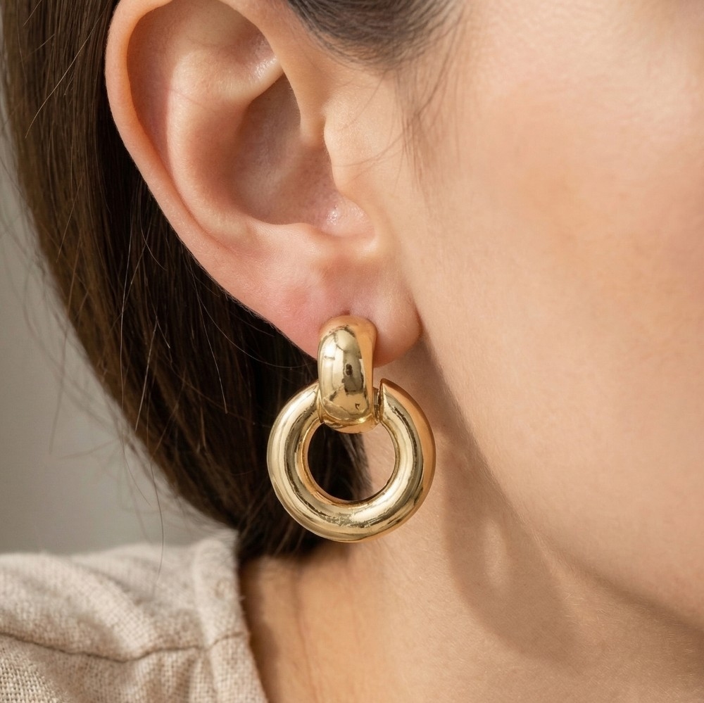 Circle Link Drop Earrings