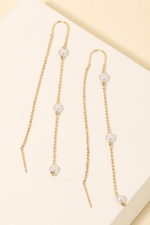 Mini Pearl Threader Earrings