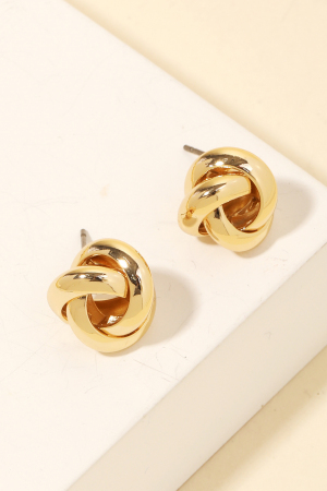 Metallic Knot Stud Earrings