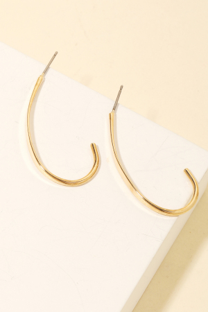 Metallic J Hoop Earrings