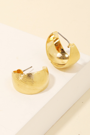 Brushed Metallic Hoop Earrings