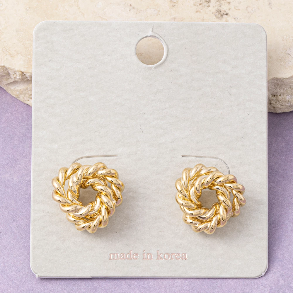 Twisted Rope Knot Wreath Stud Earrings