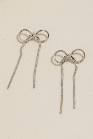 Rope Chain Knot Ribbon Bow Earrings