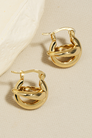 Circle X Huggie Earrings