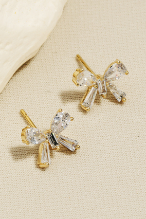 Cz Mini Butterfly Stud Earrings