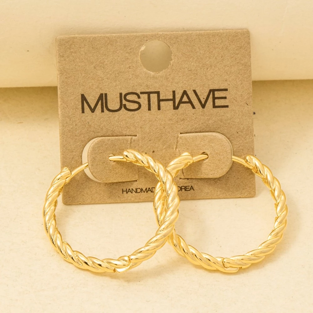 Metallic Twist Hoop Earrings