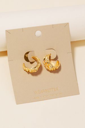 Wrinkled Metallic Hoop Earrings
