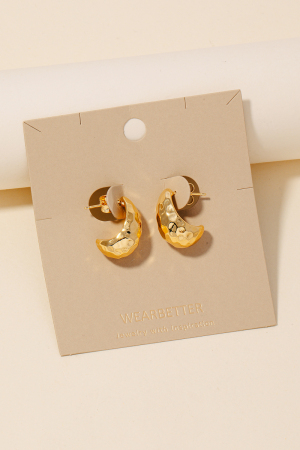 Dented  Metallic Hoop Earrings