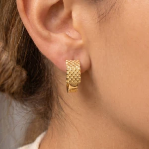 Gold Dipped Simple Flat Hoop Earrings