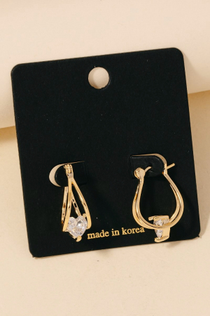 Teardrop Rhinestone Pincatch Earrings