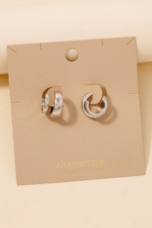 Gold Dipped Layered Wide Hinge Hoop Earrings