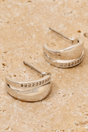 Cz Pave Row Layered Hoop Earrings