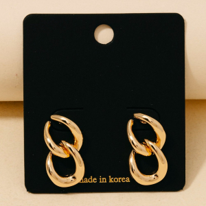 Double Chain Link Dangle Earrings