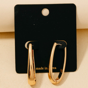 Graduated Oval Hinge Hoop Earrings