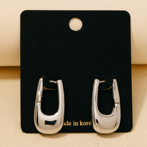 Thick Bottom Oval Hinge Hoop Earrings