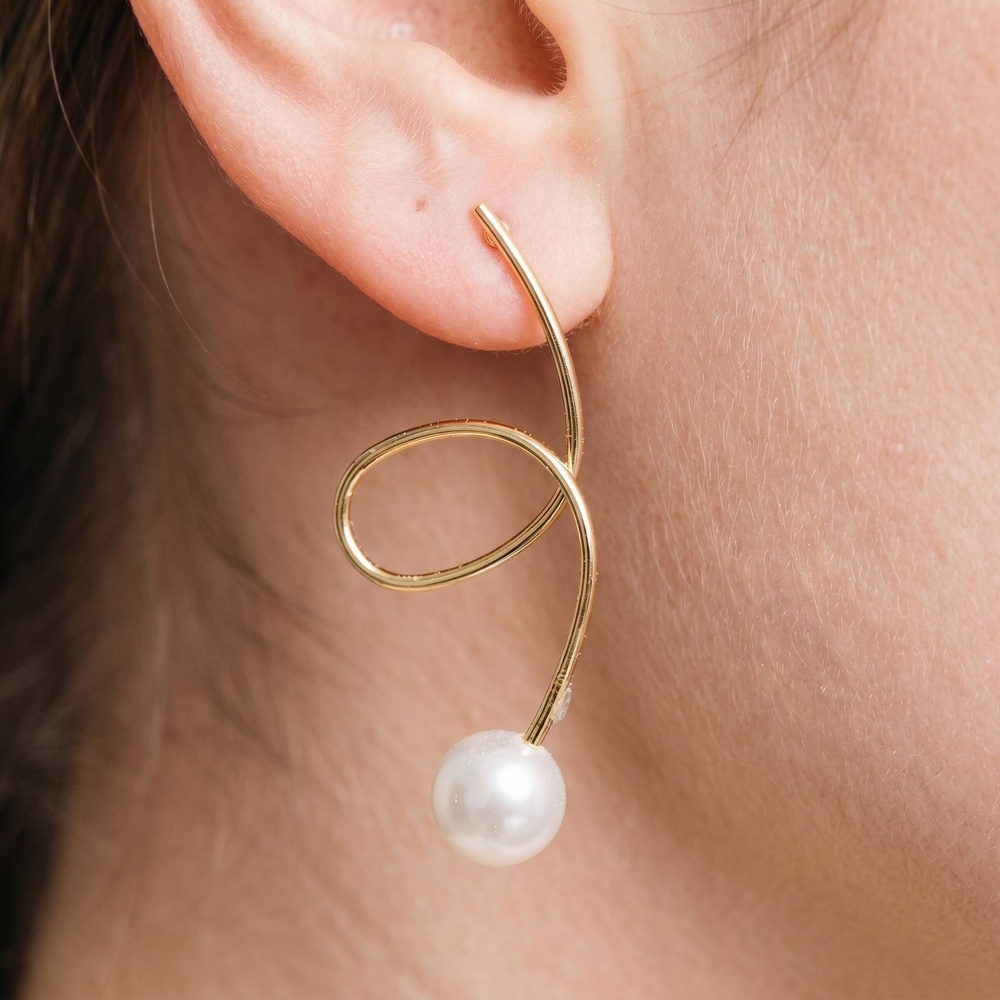 Freshwater Pearl Wire Wrap Drop Earrings