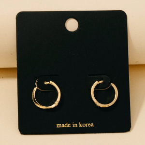 Simple Metallic Hinge Hoop Earrings